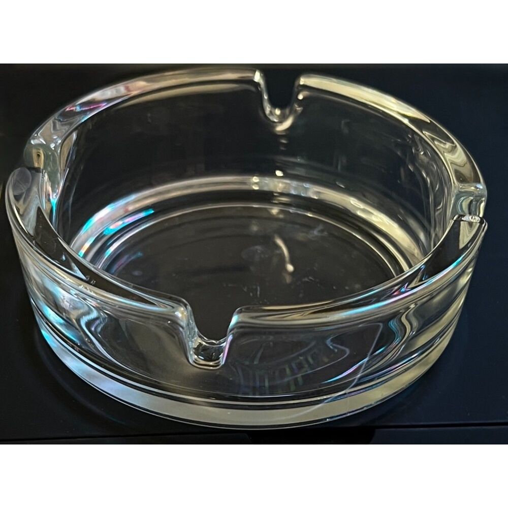 Vintage 4" clear glass ashtray